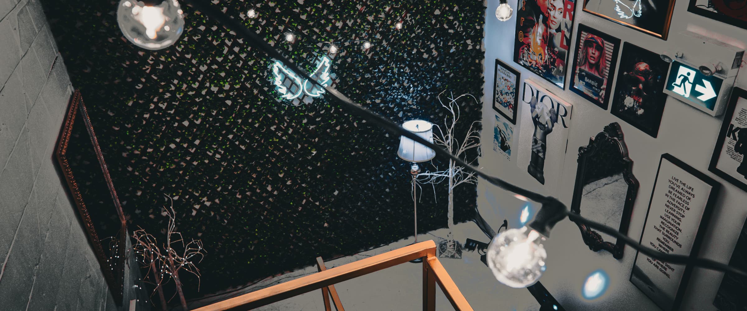 777 Lobby ceiling detail with Angel wings accent